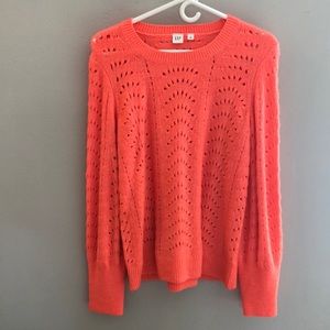 GAP Neon Coral Sweater Size Large